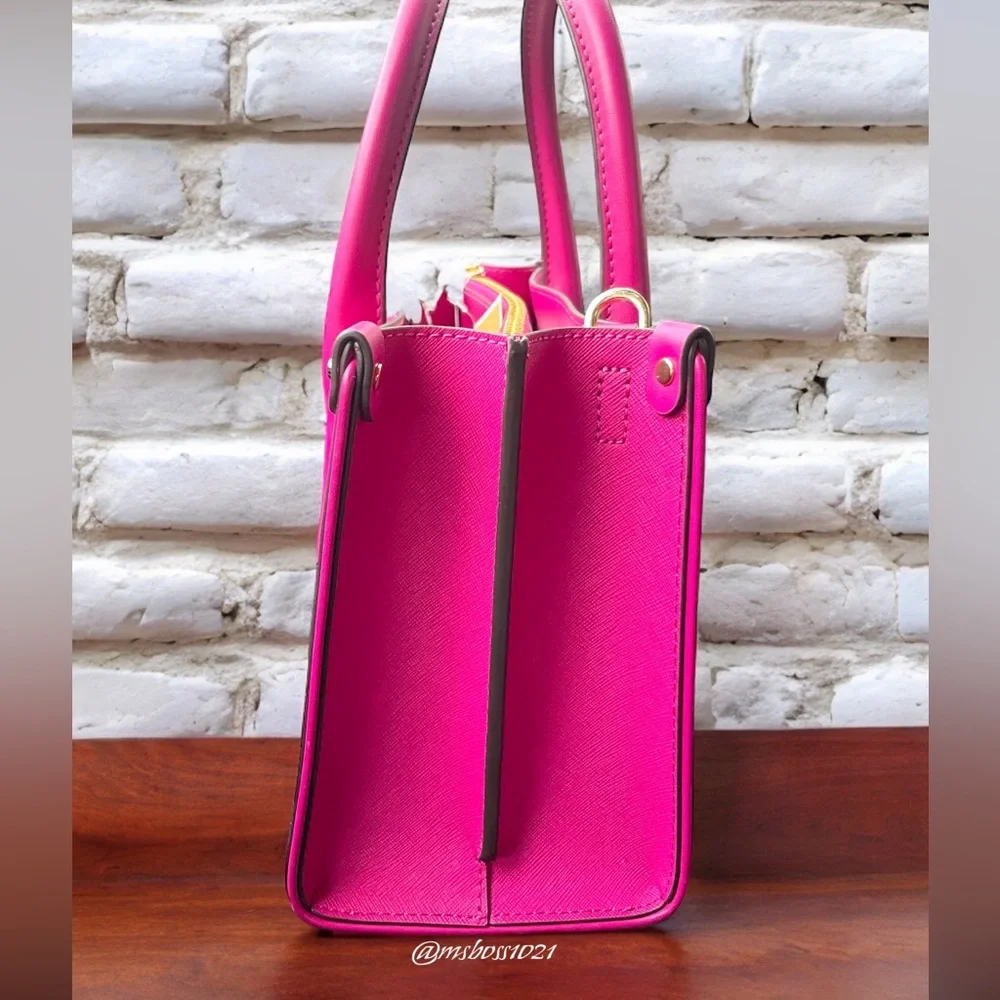 Michael Kors Maple Small Satchel in Deep Fuchsia NWT - Picture 8 of 13